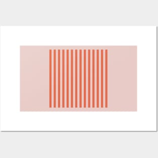 Coral Pink Stripes Posters and Art